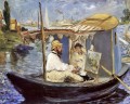 Claude Monet trabajando en su barco en Argenteuil Realismo Impresionismo Edouard Manet